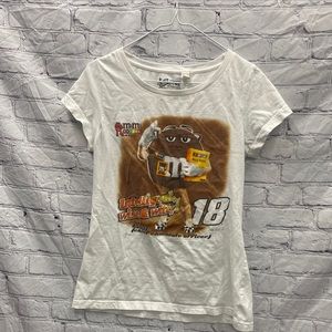 Vtg NASCAR "M&M's Racing #18 Kyle Busch" Graphic T-Shirt White Womens Sz L